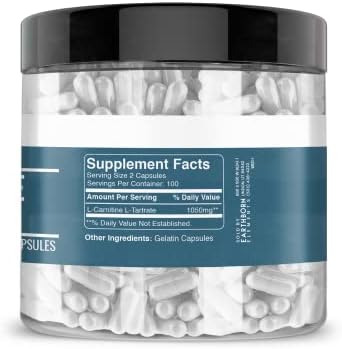 Back of bottle showing Earthborn Elements L-Carnitine nutritional facts