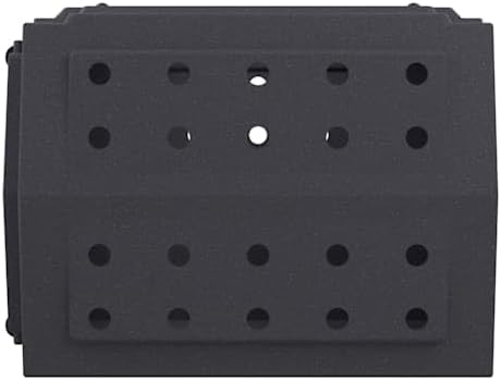 Side angle of one piece roto molded plastic dog travel crate in millstone gray finish.