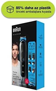 Side view of the Braun cordless hair trimmer demonstrating the thirteen adjustable length settings mechanism.