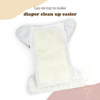 Mama Koala natural diaper liners dimensions illustration