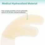 Waterproof hydrocolloid half rings demonstrating flexibility and medical grade adhesive backing