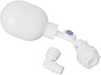 Side angle view of Tikatarer water level controller highlighting the three eighths inch threaded inlet connection