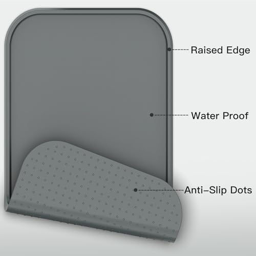 Feedoo warp resistant pet feeding mat in gray