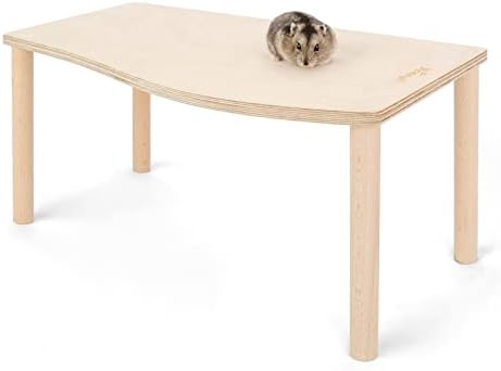 Niteangel Hamster Play Wooden Platform for Food Bowl Drinking Bottle and Other cage Accessories (Wave - 7" Height) - Image 2