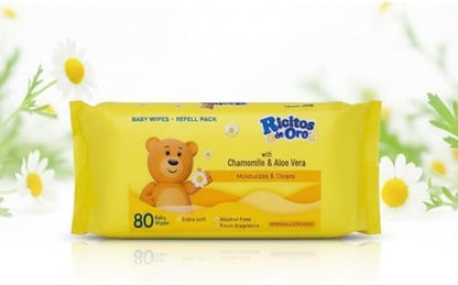 Imported USA baby wipes for sensitive skin with resealable closure.