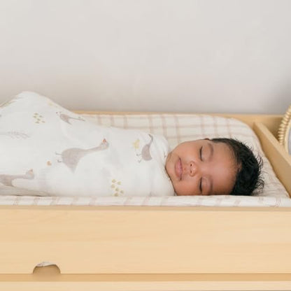 Crane Baby nursery changing pad cover with quilted texture detail