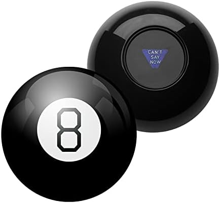 Close up of Yassk Mystic 8 Ball clear window showing floating answer