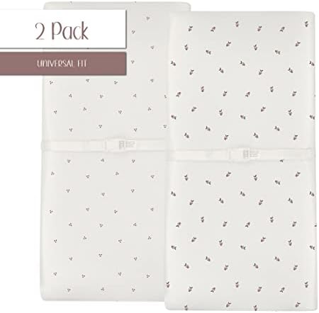 Ely's & Co. premium imported twin pack cotton changing pad covers packaging view.