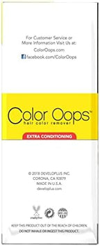 Color Oops ammonia free hair treatment with aloe vera and soy protein ingredients highlighted