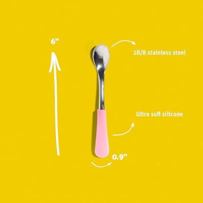 Avanchy green self feeding spoons twin pack for infant mealtime training