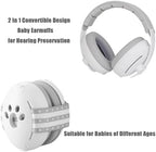 PandaEar gray baby ear muffs in travel ready packaging