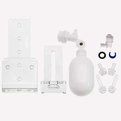 Close up view of the mechanical aquarium water filler showing the one fourth inch tube fitting and rubber O ring seal.