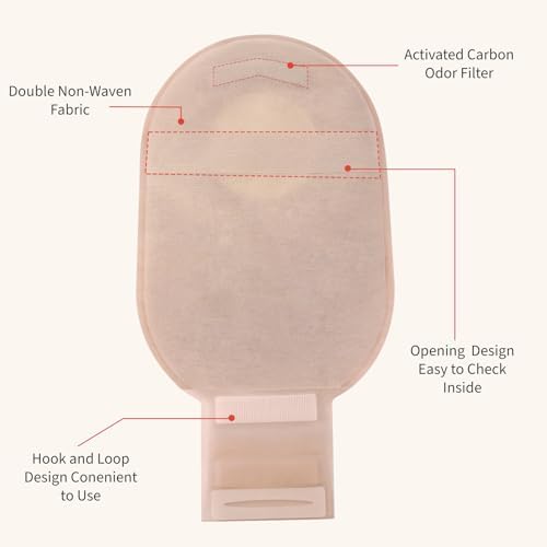 DERAYMI one piece colostomy bag with clamp closure demonstrating how to secure the bottom seal