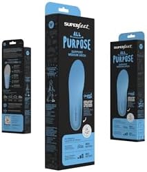 Superfeet Blue Medium Arch inserts showing stabilizer cap structure