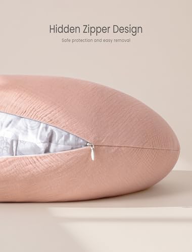 Soft muslin cotton texture of Lulumoon nursing pillow slipcover