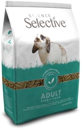 Supreme Petfoods Science Selective Adult Rabbit Food back panel ingredients and feeding guide