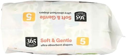 Back packaging design of the chlorine free baby diapers showcasing the twelve hour leak protection details
