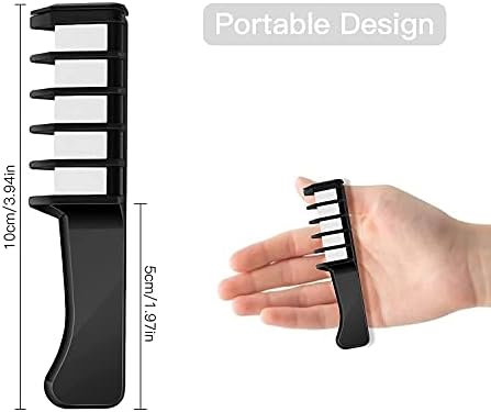 Temporary white hair color dye comb applicator being used on hair strands