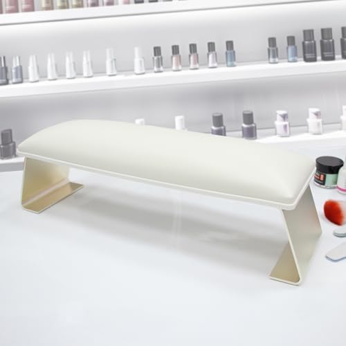 Nail technician using Aonolovo white arm rest on manicure desk