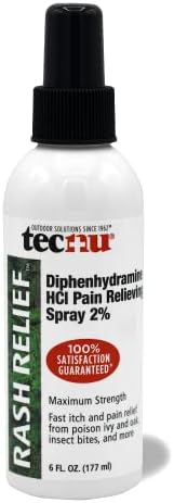 Tecnu homeopathic skin care spray showing back label active ingredients and directions
