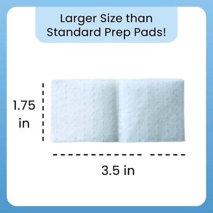 Textured 2-ply large alcohol swabs for medical skin preparation