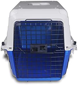 Van Ness cat carrier three quarter angle highlighting the secure heavy gauge wire door latch.