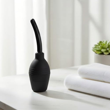 Side view of Abyclean silicone bulb showing ergonomic non slip grip