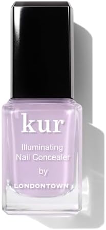LONDONTOWN kur brightening nail perfector bottle with premium applicator brush exposed.