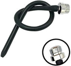 Reusable 20 inch black silicone douche hose with alloy connector.