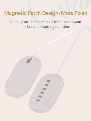 ZAMKAEEVI bedwetting alarm showing the USB charging port and power indicators.