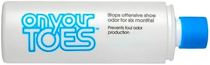 Three pack of On Your Toes medicated foot powder for long lasting shoe freshness.