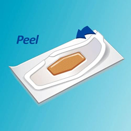 Authentic USA imported Nexcare waterproof bandages box with latex-free label.