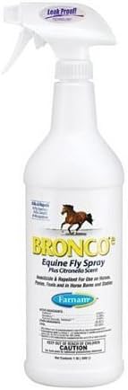 Farnam Bronco E Equine Fly Spray thirty two fluid ounce front view bottle