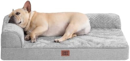 EHEYCIGA Orthopedic Dog Bed Medium Size Dogs, Memory Foam Dog Bed with Washable Removable Cover, Waterproof Pet Sofa Couch for Crate with Nonskid Bottom, 30x20x6, Grey - Image 2