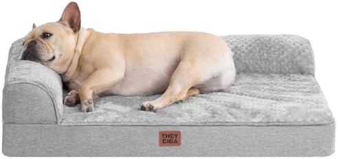 EHEYCIGA Orthopedic Dog Bed Medium Size Dogs, Memory Foam Dog Bed with Washable Removable Cover, Waterproof Pet Sofa Couch for Crate with Nonskid Bottom, 30x20x6, Grey - Image 2