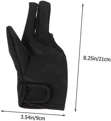 Professional barber shop heat protection gloves laid flat showing dimensions.