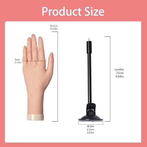 Silicone fake hand for acrylic and gel nail practice