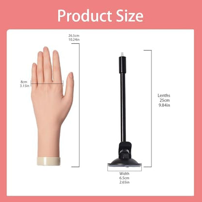 Silicone fake hand for acrylic and gel nail practice