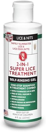 EcoClear natural lice shampoo bottle with professional nit removal comb
