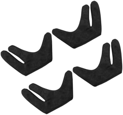 Pack of four professional heat resistant styling mitts displayed flat to show left and right hand pairs.