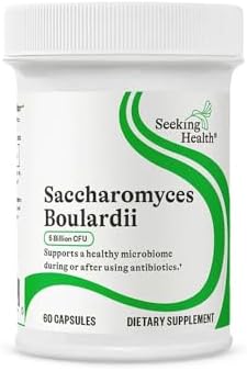 Seeking Health probiotic yeast 5 billion CFU supplement facts label showing ingredients.