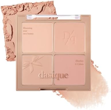 Dasique Blending Mood Cheek 10 Muted Nuts palette front view showing four nude brown blush shades.