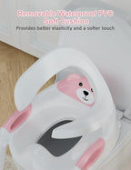 Anti slip base feet and wide step design on the children potty ladder
