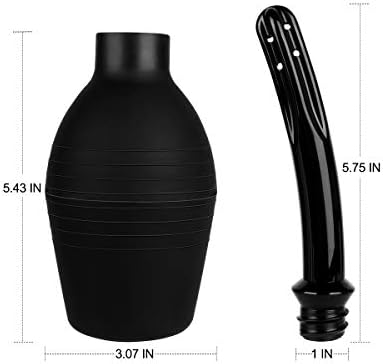 Detached nozzle and bulb components of the RANEU enema set highlighting easy cleaning.