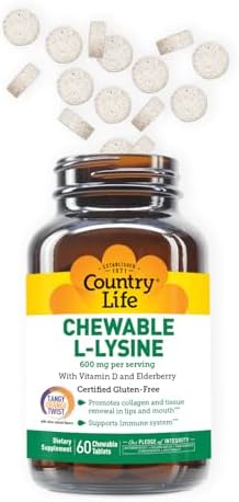 Country Life L-Lysine Tangy Orange supplement packaging