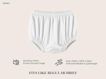 EEOST adult diaper cover inner waterproof lining and elastic leg bands closeup