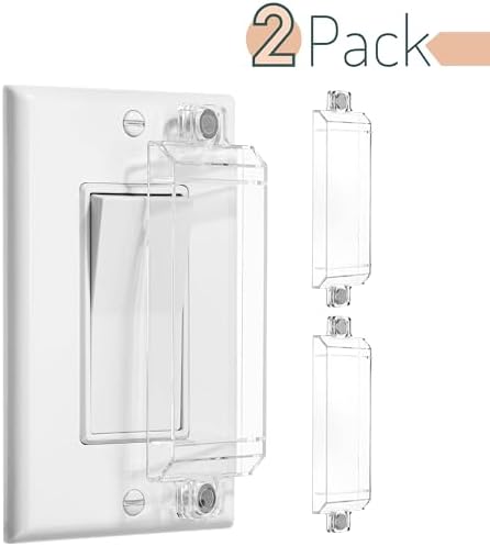 Clear polycarbonate magnetic light switch cover two pack