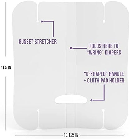 Compact foldable design of Diaper Dawgs splatter shield