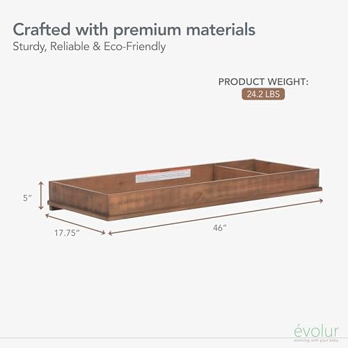Evolur Stilnovo changing tray mounted on dresser top angle