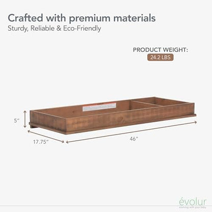 Evolur nursery changing tray side profile and mitered seams